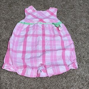 Pink and white plaid romper